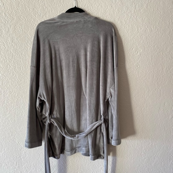 SKIMS Lounge Cardigan With Belt Size M Gray Velour Soft Cozy Fall Winter - Picture 4 of 6
